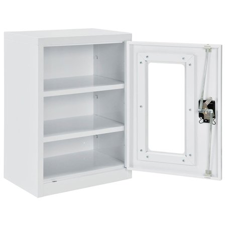 GLOBAL INDUSTRIAL Assembled Clear View Wall Storage Cabinet, 18x12x26, Off White 270018WH